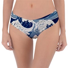 Japanese Wave Pattern Reversible Classic Bikini Bottoms