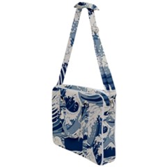 Japanese Wave Pattern Cross Body Office Bag by Wav3s