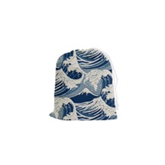 Japanese Wave Pattern Drawstring Pouch (XS)