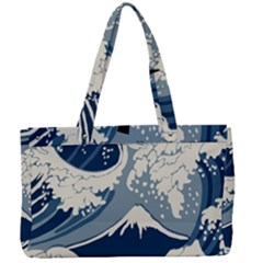Japanese Wave Pattern Canvas Work Bag