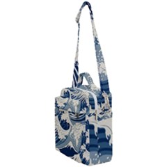 Japanese Wave Pattern Crossbody Day Bag by Wav3s