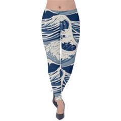 Japanese Wave Pattern Velvet Leggings