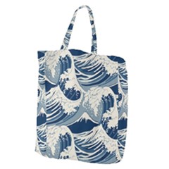 Japanese Wave Pattern Giant Grocery Tote