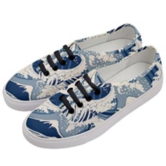 Japanese Wave Pattern Women s Classic Low Top Sneakers