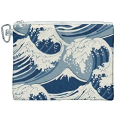 Japanese Wave Pattern Canvas Cosmetic Bag (XXL)
