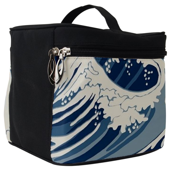 Japanese Wave Pattern Make Up Travel Bag (Big)