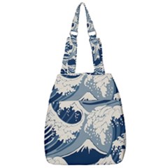 Japanese Wave Pattern Center Zip Backpack