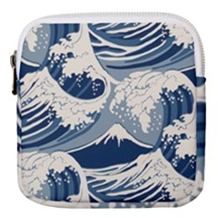 Japanese Wave Pattern Mini Square Pouch