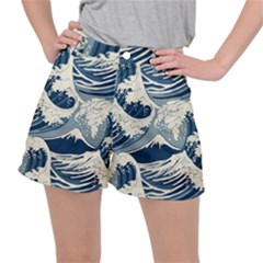Japanese Wave Pattern Women s Ripstop Shorts