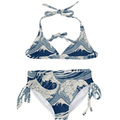 Japanese Wave Pattern Kids  Classic Bikini Set