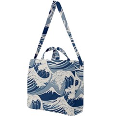 Japanese Wave Pattern Square Shoulder Tote Bag