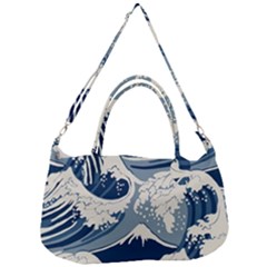 Japanese Wave Pattern Removable Strap Handbag