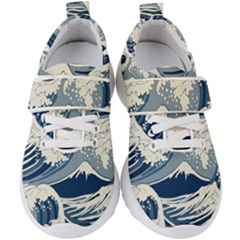 Japanese Wave Pattern Kids  Velcro Strap Shoes