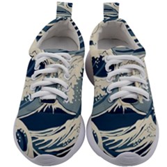 Japanese Wave Pattern Kids Athletic Shoes