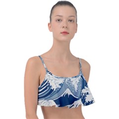 Japanese Wave Pattern Frill Bikini Top