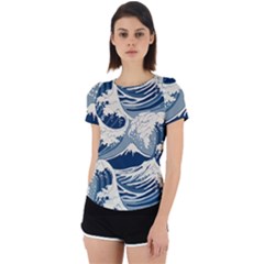 Japanese Wave Pattern Back Cut Out Sport Tee