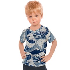 Japanese Wave Pattern Kids  Sports Tee