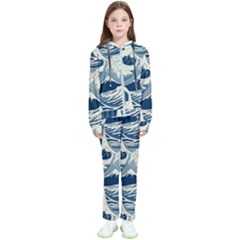 Japanese Wave Pattern Kids  Tracksuit