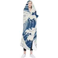 Japanese Wave Pattern Wearable Blanket