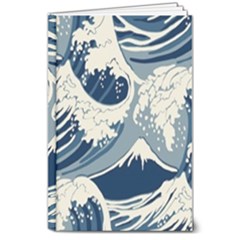 Japanese Wave Pattern 8  x 10  Hardcover Notebook