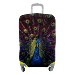 Peacock Feathers Luggage Cover (small) by Wav3s