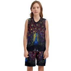 Peacock Feathers Kids  Basketball Mesh Set by Wav3s