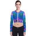 Peacock Feather Fractal Long Sleeve Zip Up Bomber Jacket View1