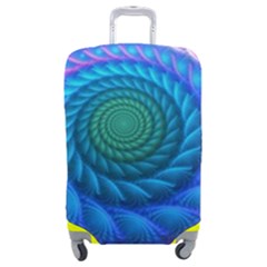 Peacock Feather Fractal Luggage Cover (medium) by Wav3s