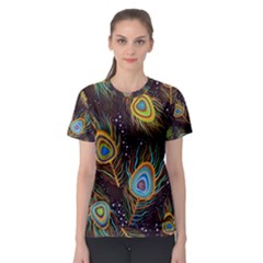 Pattern Feather Peacock Women s Sport Mesh Tee