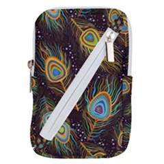 Pattern Feather Peacock Belt Pouch Bag (small) by Wav3s