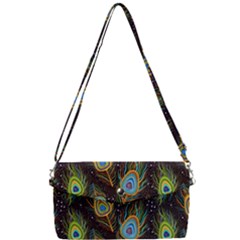 Pattern Feather Peacock Removable Strap Clutch Bag by Wav3s