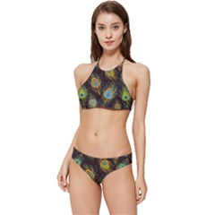 Pattern Feather Peacock Banded Triangle Bikini Set by Wav3s