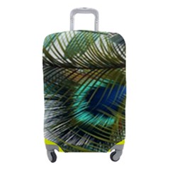 Peacock Feathers Blue Green Texture Luggage Cover (small) by Wav3s