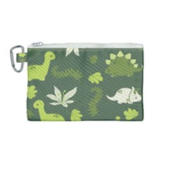 Cute Dinosaur Pattern Canvas Cosmetic Bag (medium) by Wav3s
