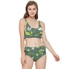 Cute Dinosaur Pattern Frilly Bikini Set by Wav3s