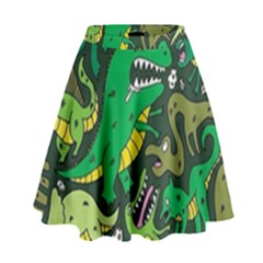 Dino Kawaii High Waist Skirt by Wav3s