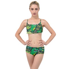 Dino Kawaii Layered Top Bikini Set