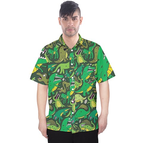 Dino Kawaii Men s Hawaii Shirt by Wav3s