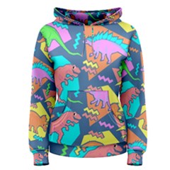 Dinosaur Pattern Women s Pullover Hoodie by Wav3s