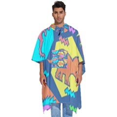 Dinosaur Pattern Men s Hooded Rain Ponchos by Wav3s