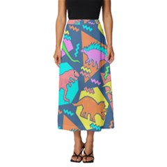 Dinosaur Pattern Classic Midi Chiffon Skirt by Wav3s