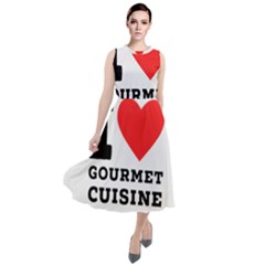 I Love Gourmet Cuisine Round Neck Boho Dress