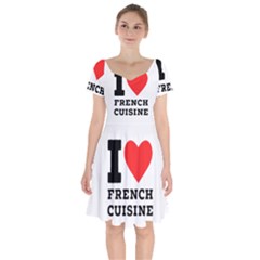 I Love French Cuisine Short Sleeve Bardot Dress by ilovewhateva