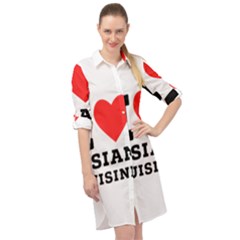 I Love Asian Cuisine Long Sleeve Mini Shirt Dress by ilovewhateva