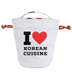 I Love Korean Cuisine Drawstring Bucket Bag by ilovewhateva