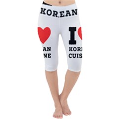 I Love Korean Cuisine Lightweight Velour Cropped Yoga Leggings by ilovewhateva