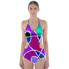 Mazipoodles In The Frame  Cut-out One Piece Swimsuit by Mazipoodles