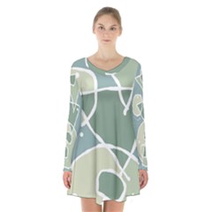 Mazipoodles In The Frame - Balanced Meal 31 Long Sleeve Velvet V-neck Dress by Mazipoodles