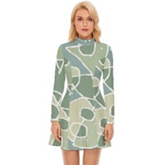 Mazipoodles In The Frame - Balanced Meal 31 Long Sleeve Velour Longline Dress by Mazipoodles