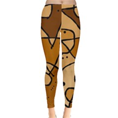Mazipoodles In The Frame - Brown Leggings  by Mazipoodles